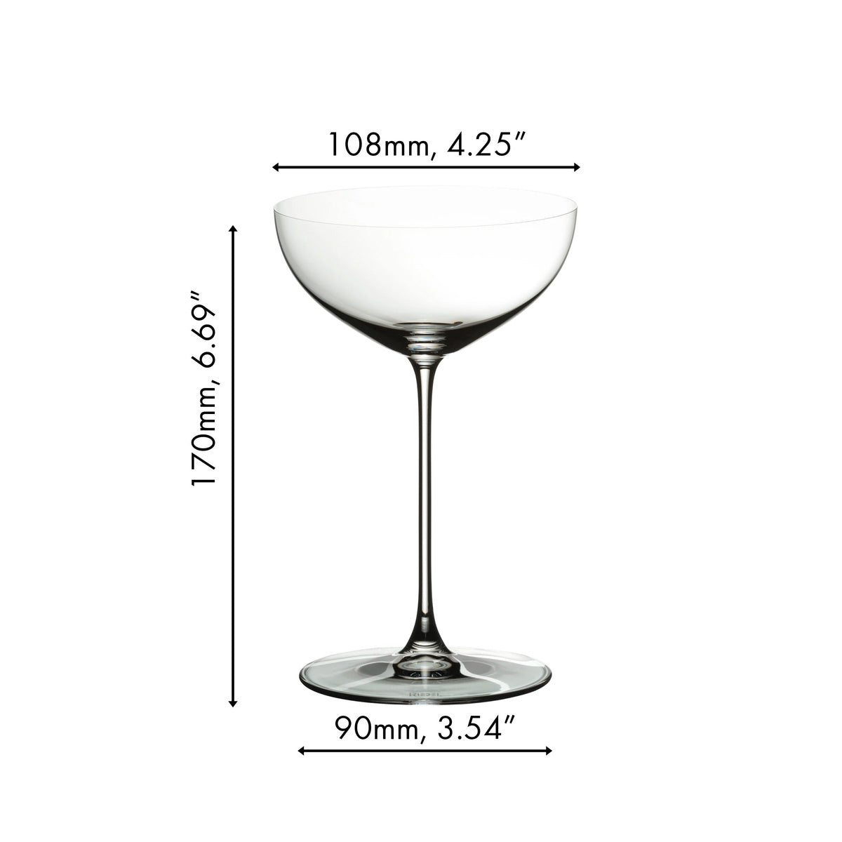 Riedel Veritas Champagne Coupe / Saucer / Cocktail / Martini Glass - Set of 2 - 6449/09