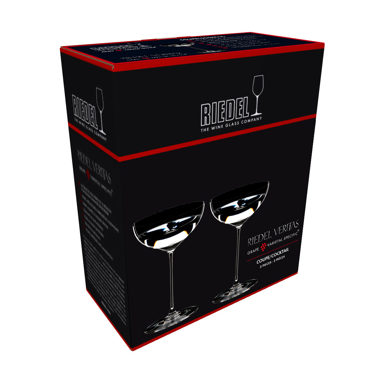 Riedel Veritas Champagne Saucer Moscato Martini Glass Set Of 2 6449 09