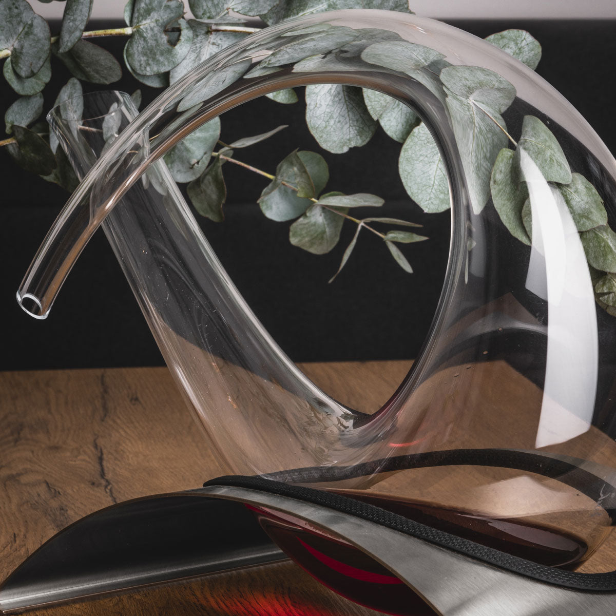 Eisch Glas Crystal Duck Wine Decanter 750ml with S/Steel Base