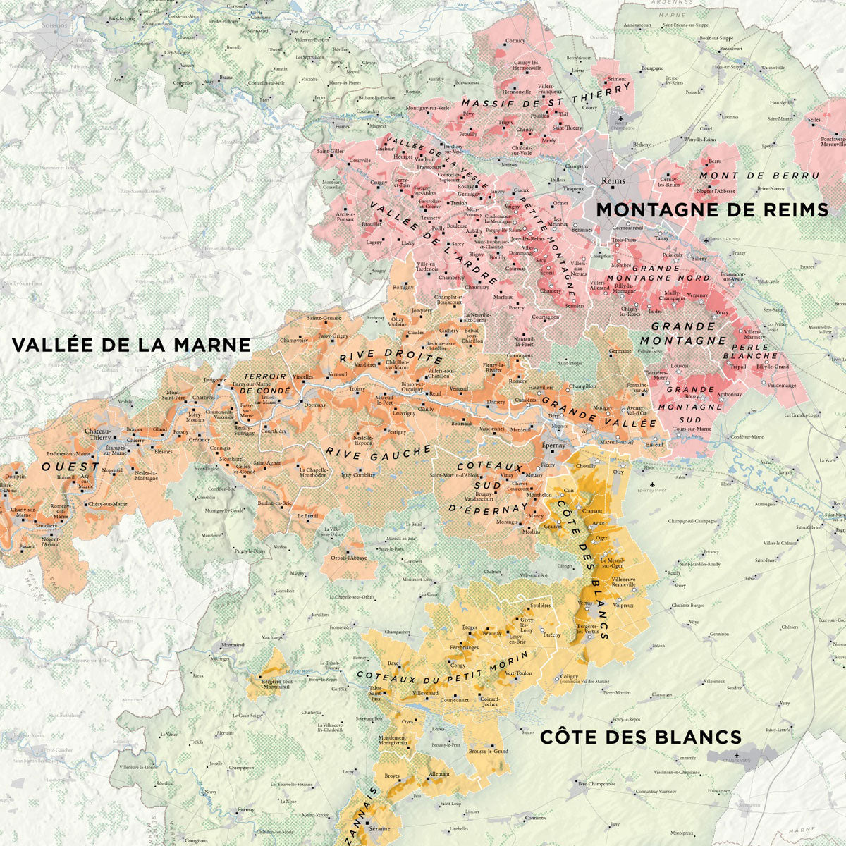 De Long 's Wine Map Of Champagne Wine Regions