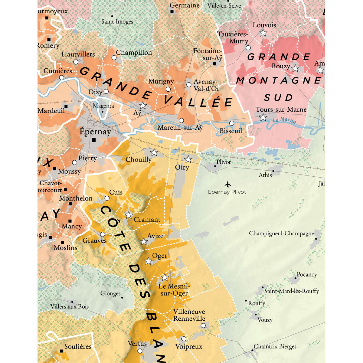 De Long 's Wine Map Of Champagne Wine Regions