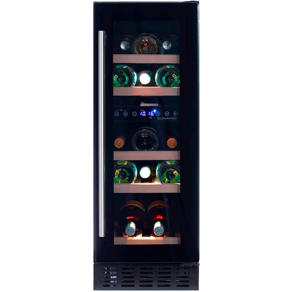 Dunavox Flow 17 Bottle 2 Temperature Built In Undercounter Wine Cabinet Black Dauf 17 58db