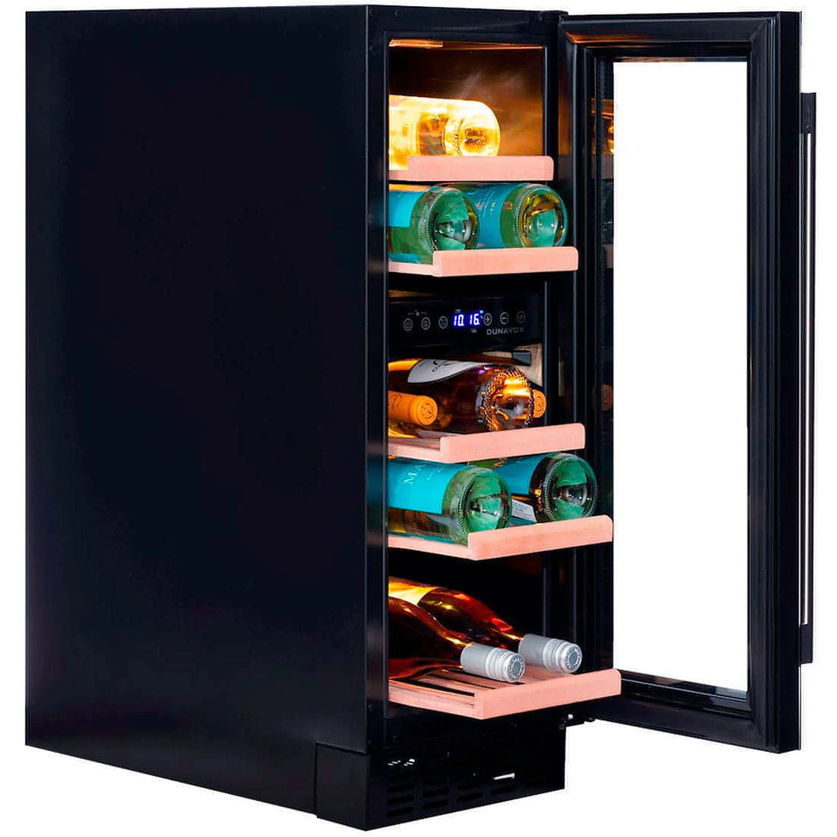 Dunavox Flow 17 Bottle 2 Temperature Built In Undercounter Wine Cabinet Black Dauf 17 58db