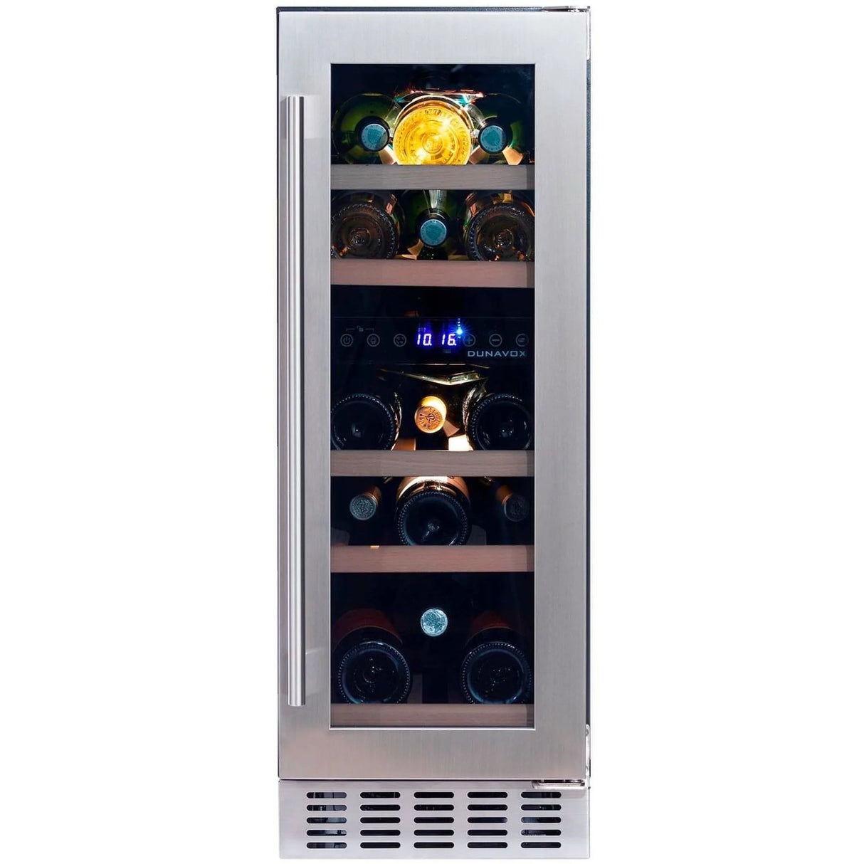 Dunavox Flow 17 Bottle 2 Temperature Built In Undercounter Wine Cabinet Stainless Steel Dauf 17 58dss