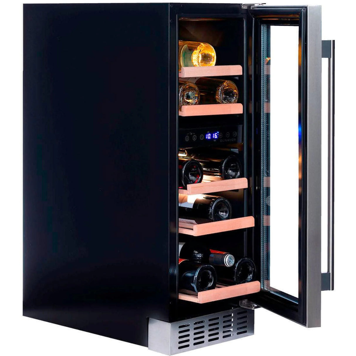 Dunavox Flow 17 Bottle 2 Temperature Built In Undercounter Wine Cabinet Stainless Steel Dauf 17 58dss