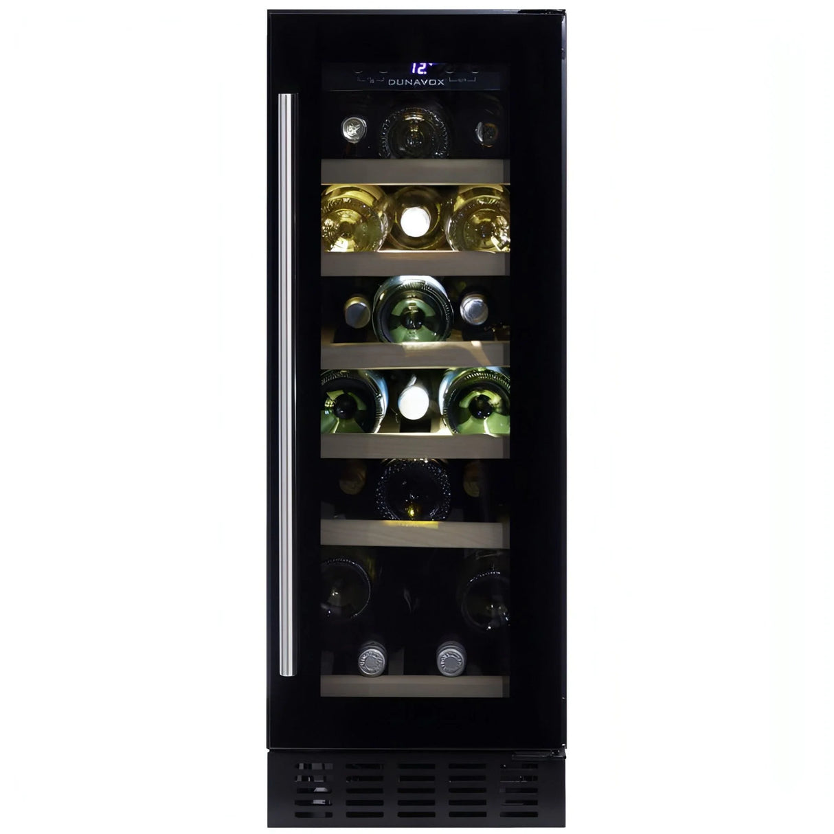 Dunavox Flow 19 Bottle Single Temperature Built In Undercounter Wine Cabinet Black Dauf 19 58b