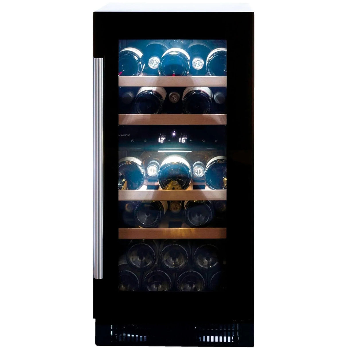Dunavox Flow 32 Bottle 2-Temperature Built-In Undercounter Wine Cabinet - Black DAUF-32.78DB