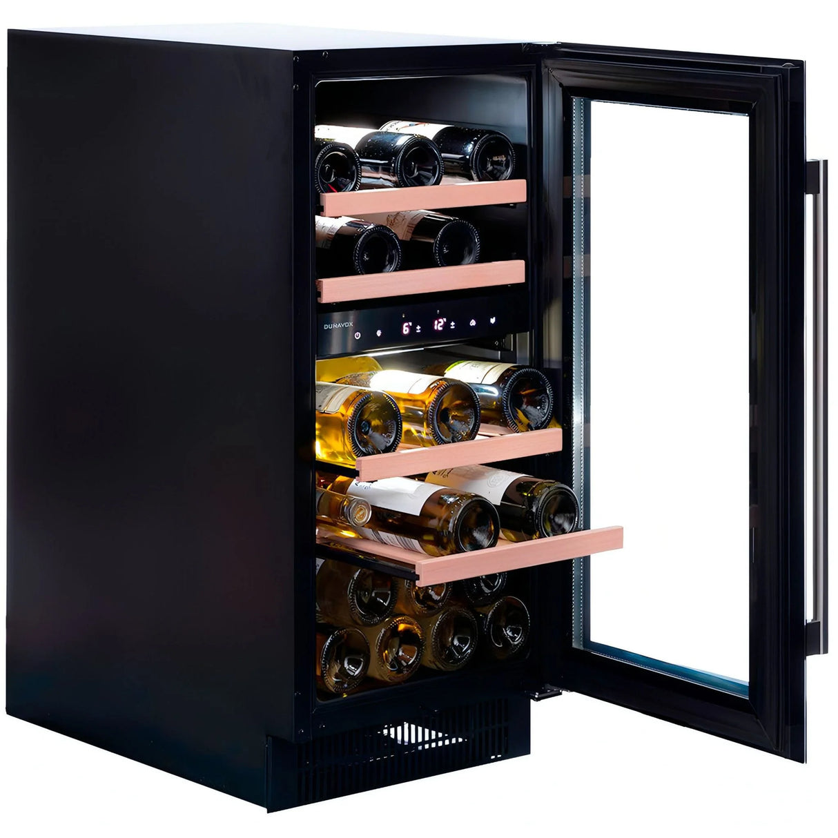 Dunavox Flow 32 Bottle 2-Temperature Built-In Undercounter Wine Cabinet - Black DAUF-32.78DB