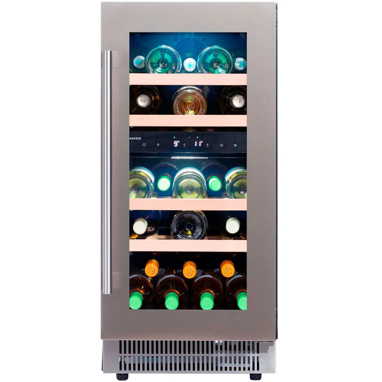 Dunavox Flow 32 Bottle 2-Temperature Built-In Undercounter Wine Cabinet - Stainless Steel DAUF-32.78DSS