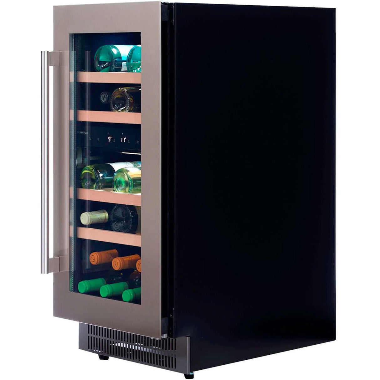 Dunavox Flow 32 Bottle 2 Temperature Built In Undercounter Wine Cabinet Stainless Steel Dauf 32 78dss