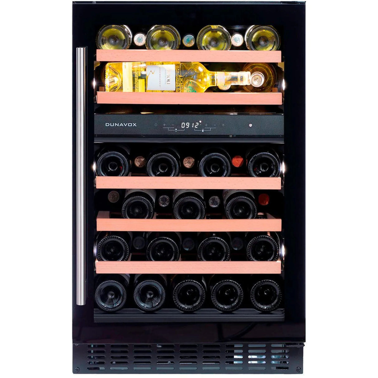 Dunavox Flow 38 Bottle 2 Temperature Built In Undercounter Wine Cabinet Black Dauf 38 100db