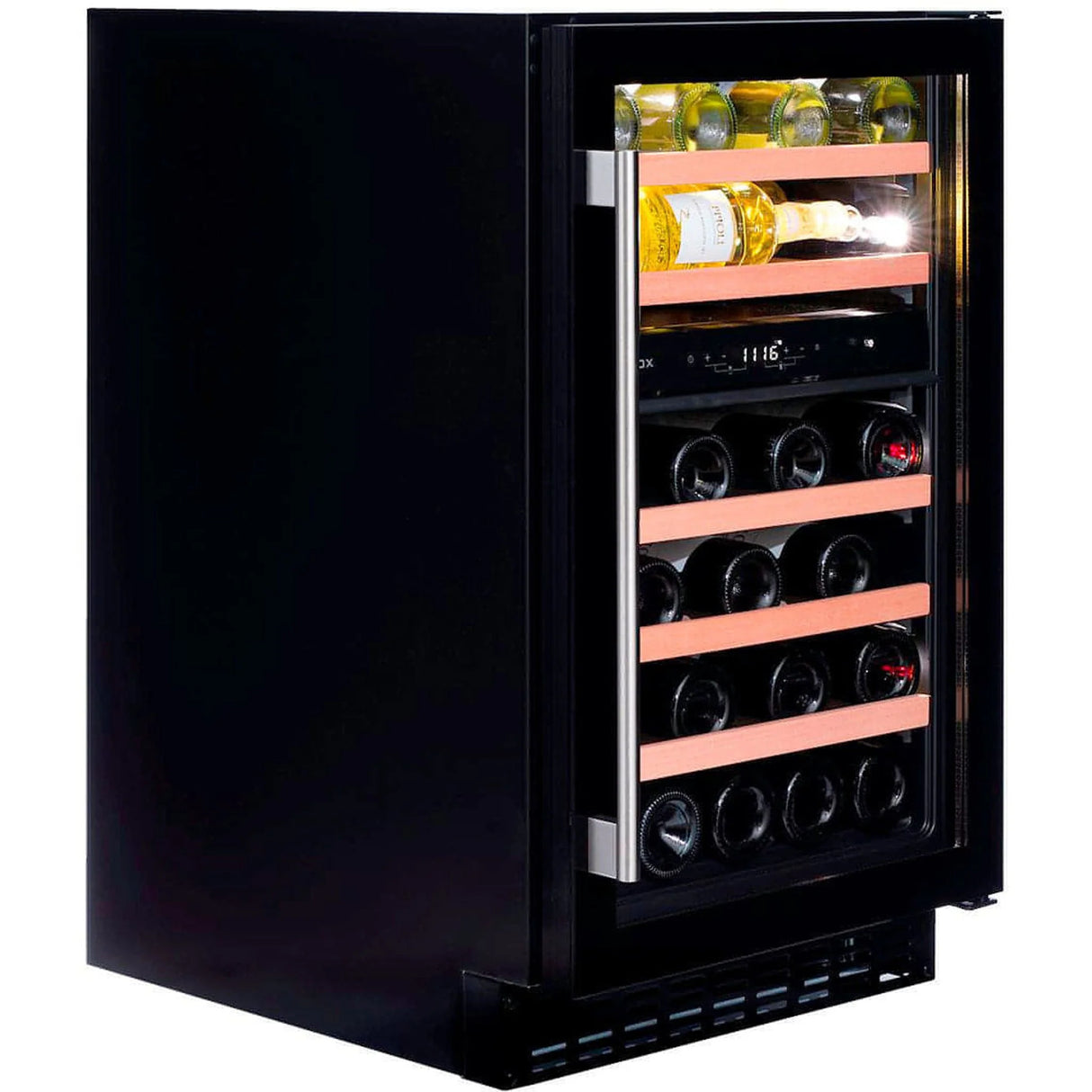 Dunavox Flow 38 Bottle 2 Temperature Built In Undercounter Wine Cabinet Black Dauf 38 100db