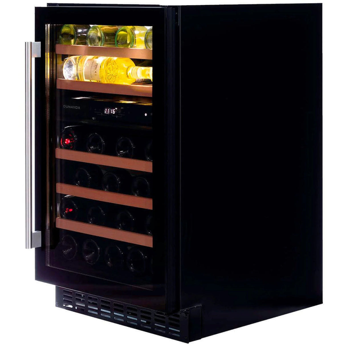 Dunavox Flow 38 Bottle 2 Temperature Built In Undercounter Wine Cabinet Black Dauf 38 100db