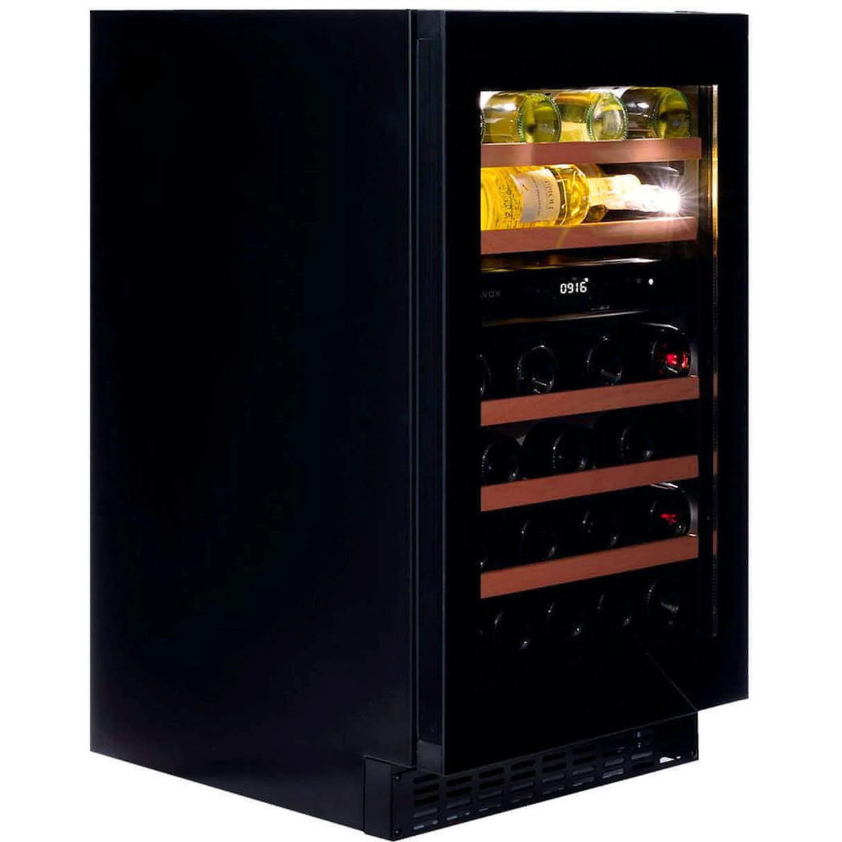 Dunavox Flow 38 Bottle 2-Temperature Built-In Undercounter Wine Cabinet - Black DAUF-38.100DB.TO