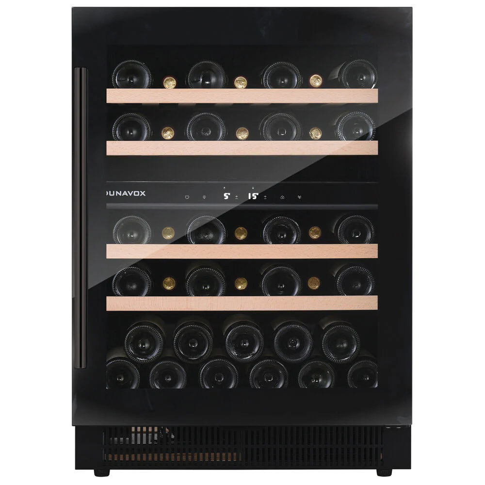 Dunavox Flow 39 Bottle 2-Temperature Built-In Undercounter Wine Cabinet - Black DAUF-39.121DB