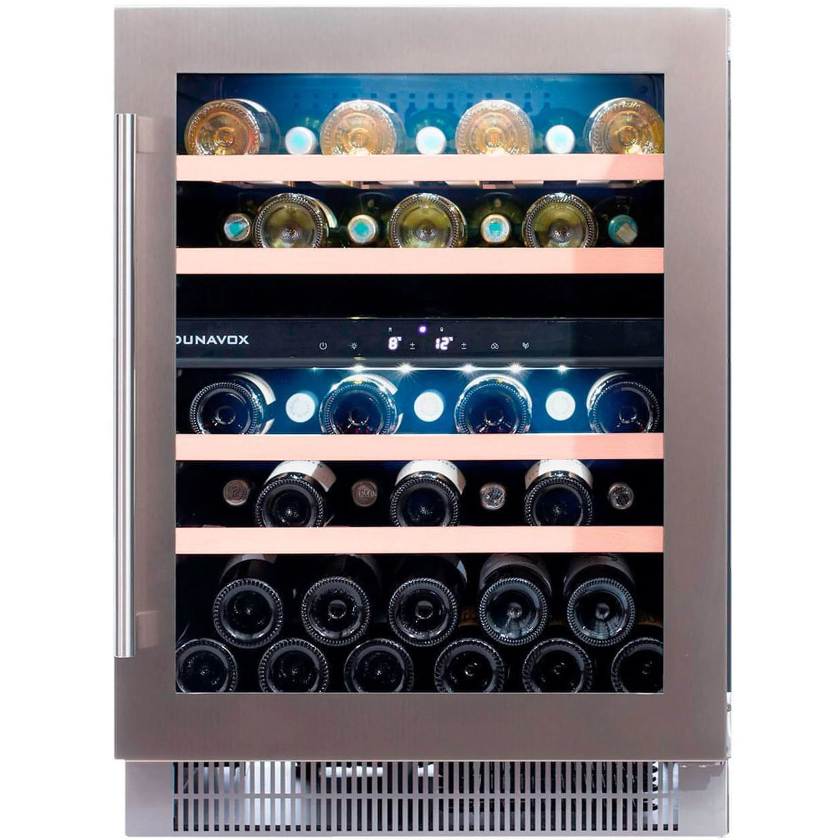 Dunavox Flow 39 Bottle 2 Temperature Built In Undercounter Wine Cabinet Stainless Steel Dauf 39 121dss