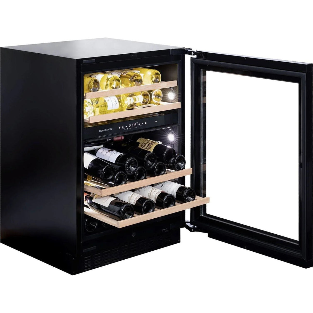Dunavox Flow 45 Bottle 2 Temperature Built In Undercounter Wine Cabinet Black Dauf 45 125db To