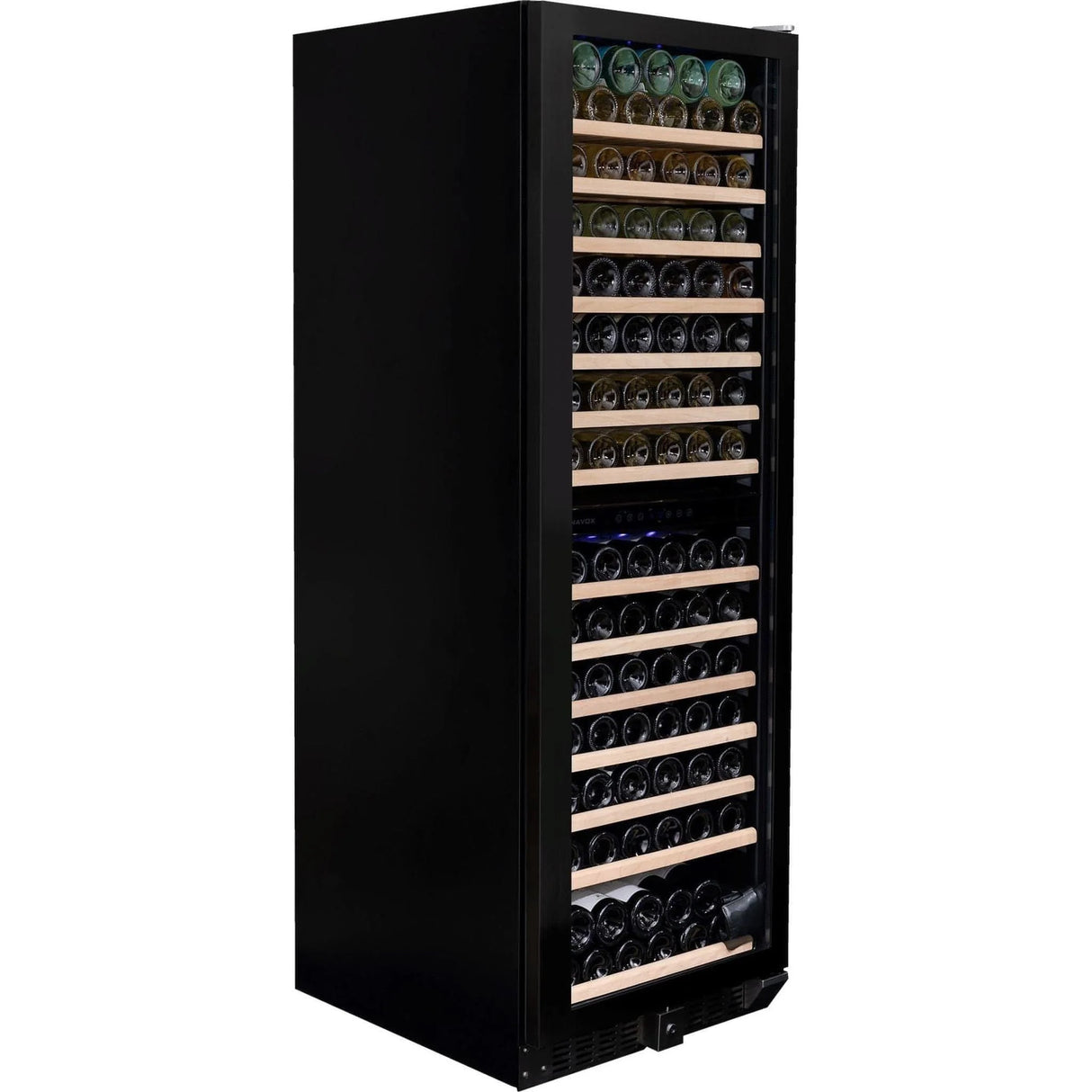 Dunavox Grande 166 Bottle 2-Temperature Freestanding Wine Cabinet - Black DX-166.428DBK