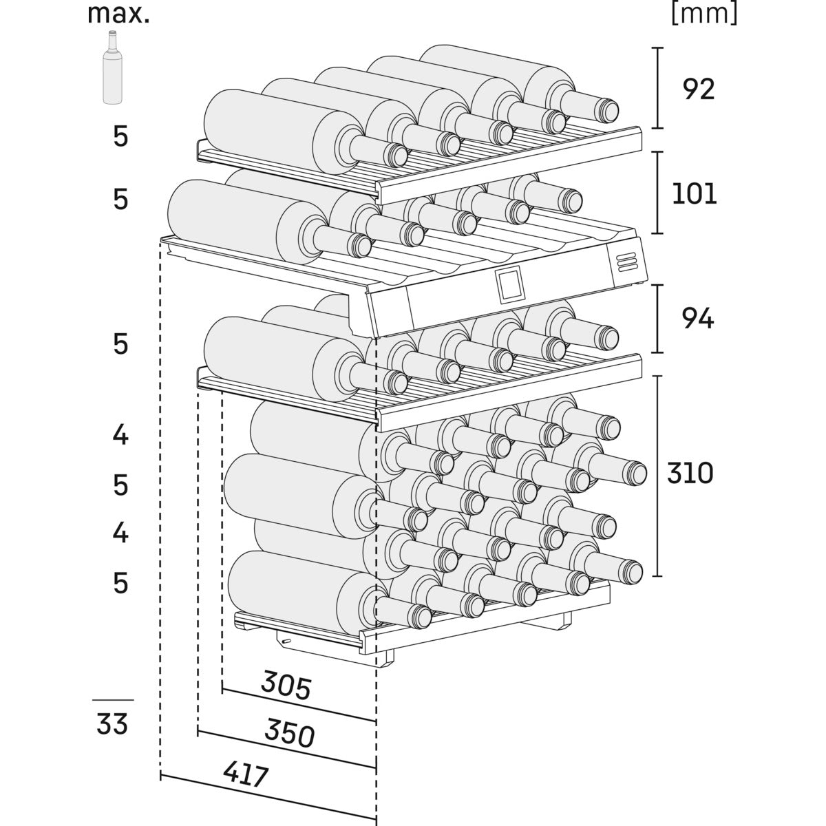 Liebherr Vinidor Built In 2 Temperature Wine Cabinet Black Ewtgb 1683