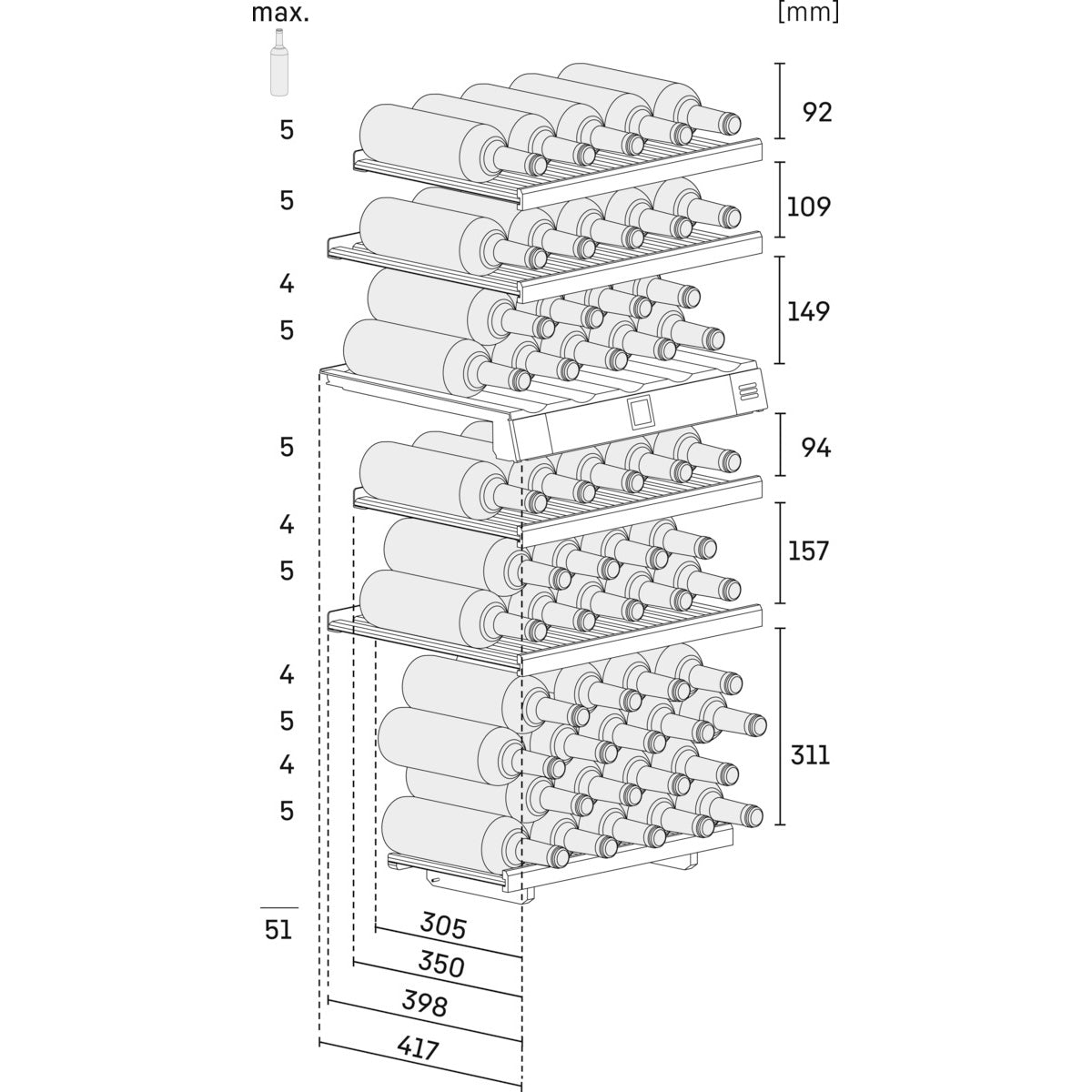 Liebherr Vinidor Built In 2 Temperature Wine Cabinet Black Ewtgb 2383