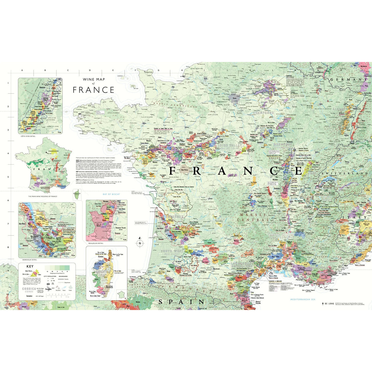 De Long 's Wine Map Of France Wine Regions