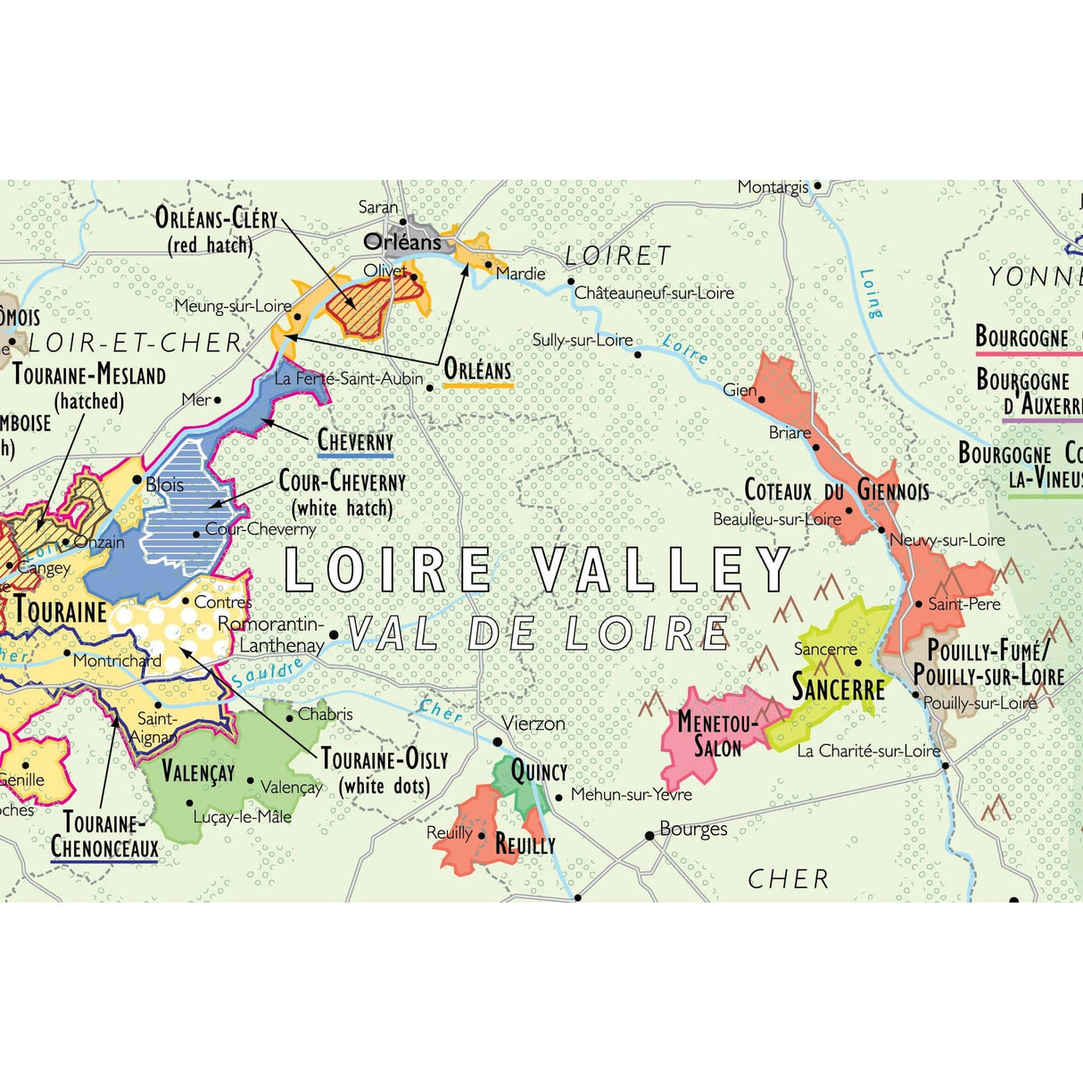De Long 's Wine Map Of France Wine Regions