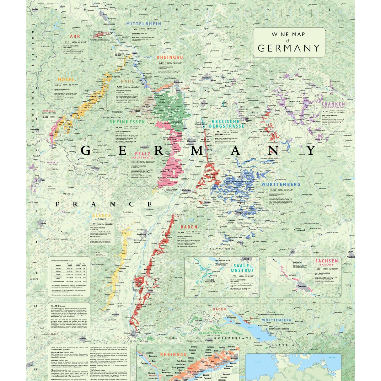 De Long 's Wine Map Of Germany Wine Regions