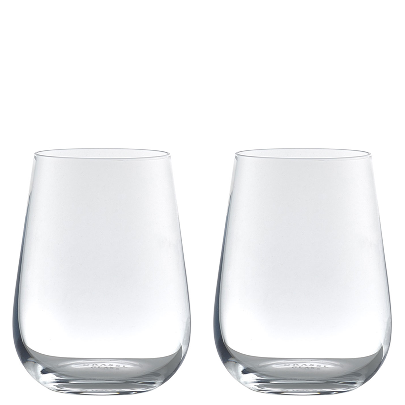 Grassl Glass Elemental Series Stemless All Round Red White Wine Water Glass Set Of 2