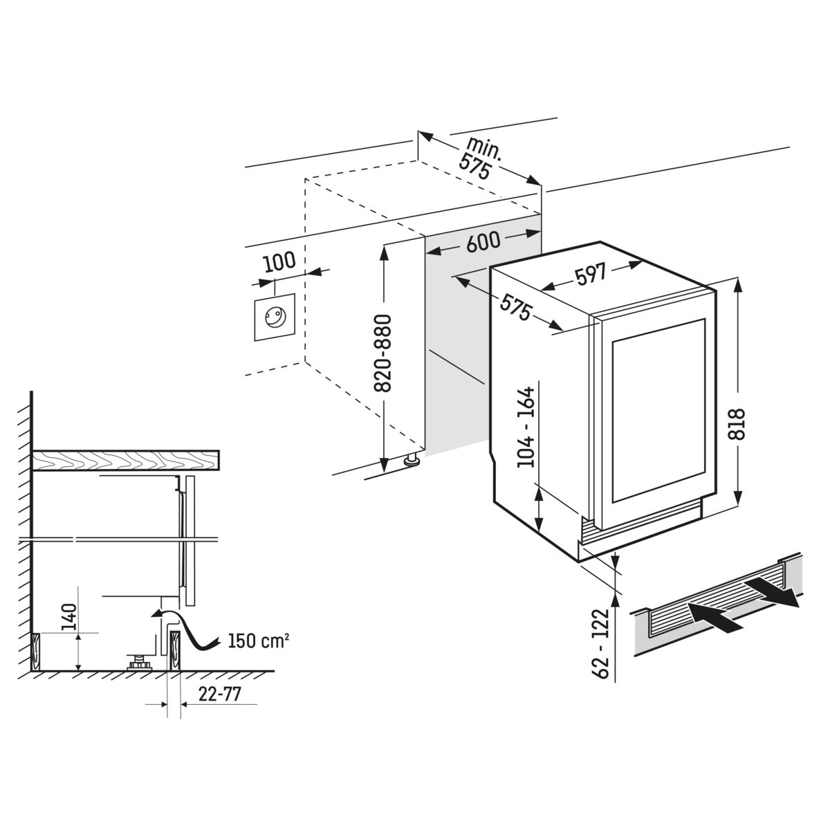Liebherr Vinidor Selection 32 Bottle 2 Temperature Undercounter Wine Cabinet Uwgbi3682