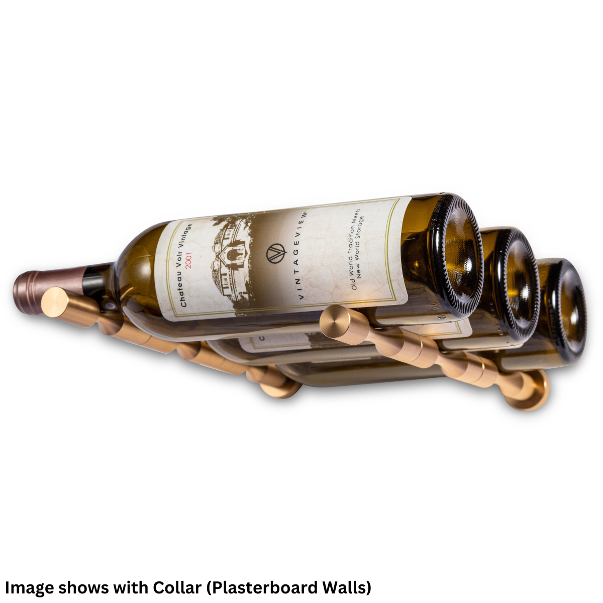Vintageview Wall Mounted Vino Series Vino Pins 3 Bottle Wine Rack