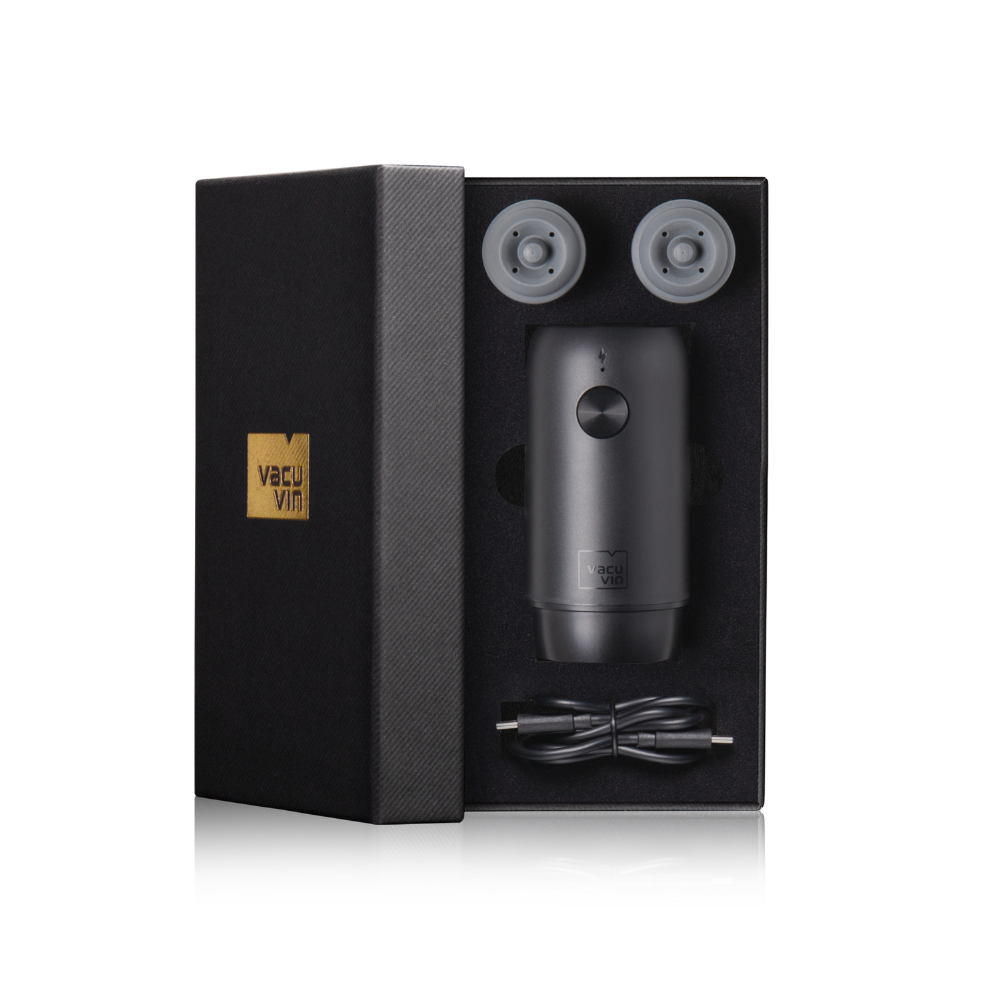 Vacu Vin Electric Wine Saver Inc 2 Stoppers Black