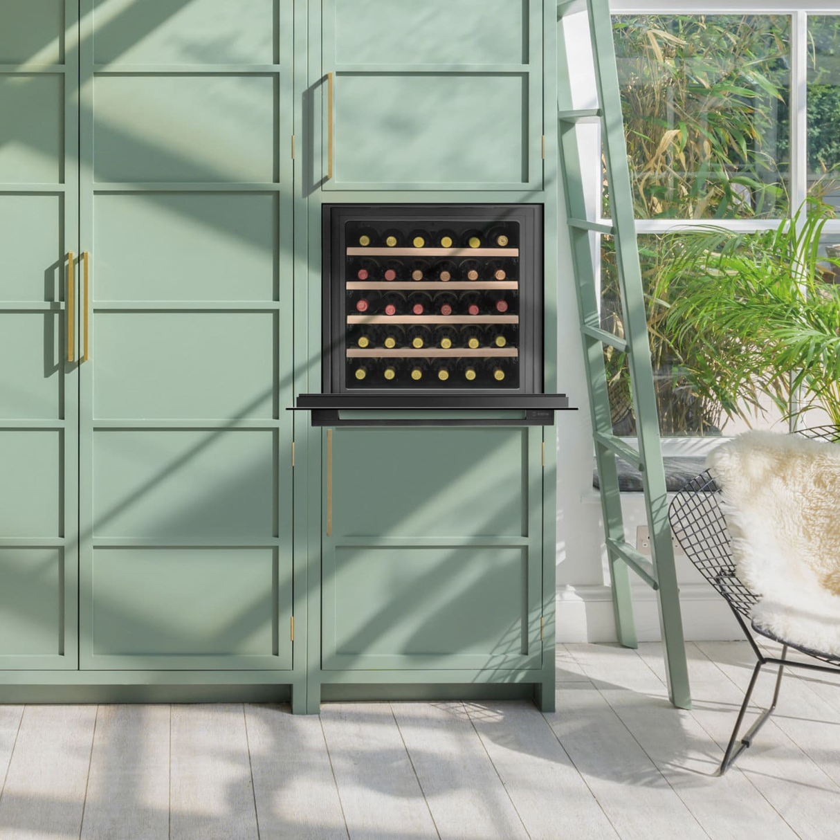 Caple Sense 30 Bottle Single Temperature Integrated Wine Cabinet - Gunmetal WC6100GM