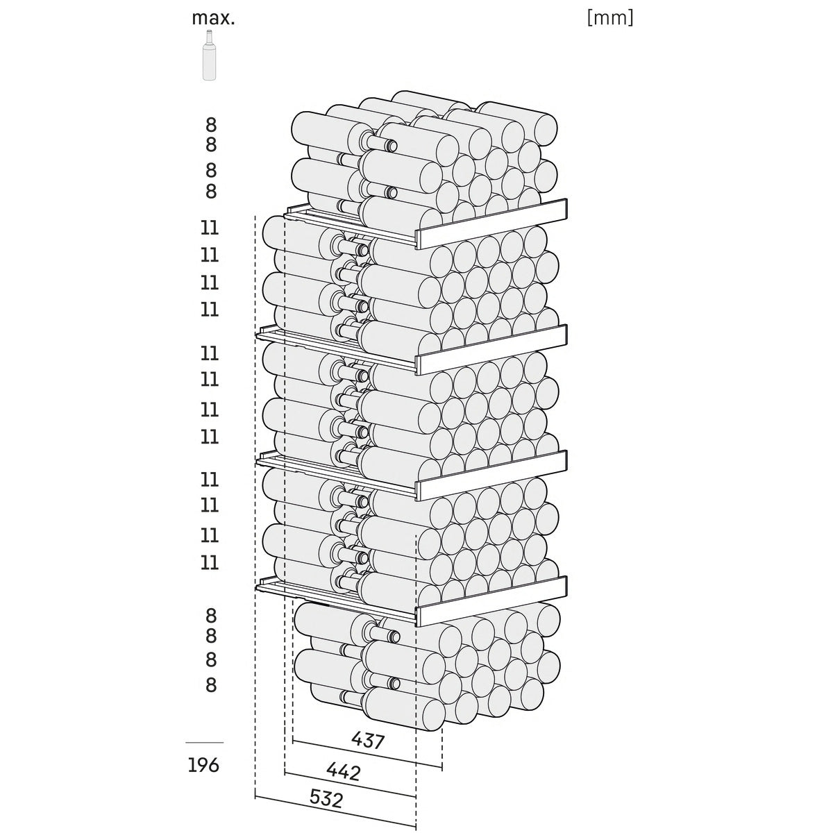 Liebherr GrandCru 196 Bottle Single Temperature Freestanding Wine Cabinet - WSbl 5001