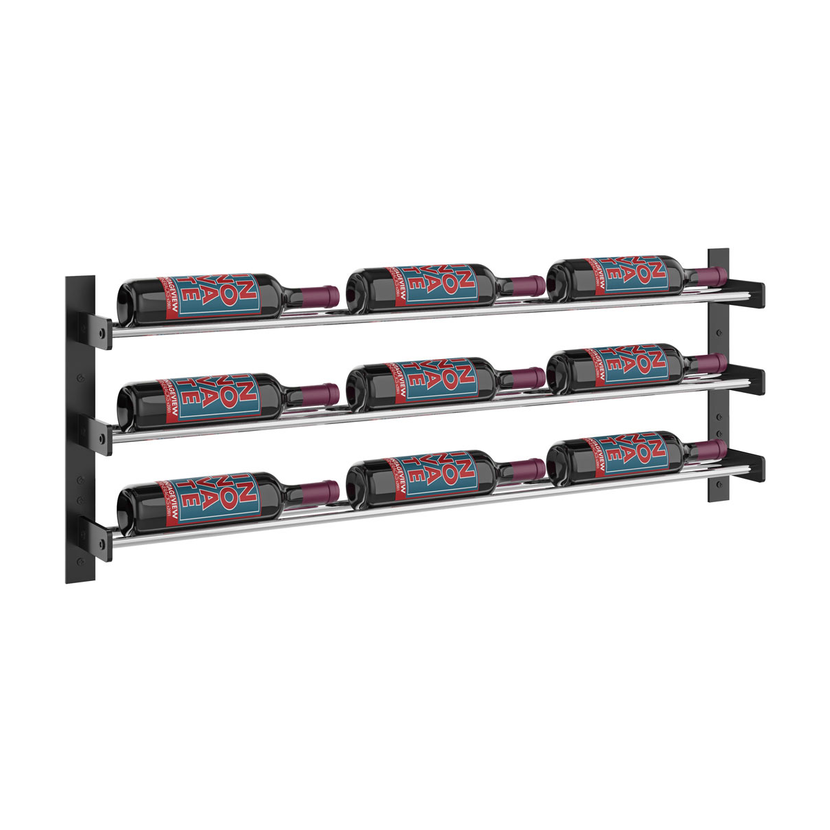 Vintageview Evolution Wall Mounted Wine Wall 381mm 3 Column 9 27 Bottle Wine Rack