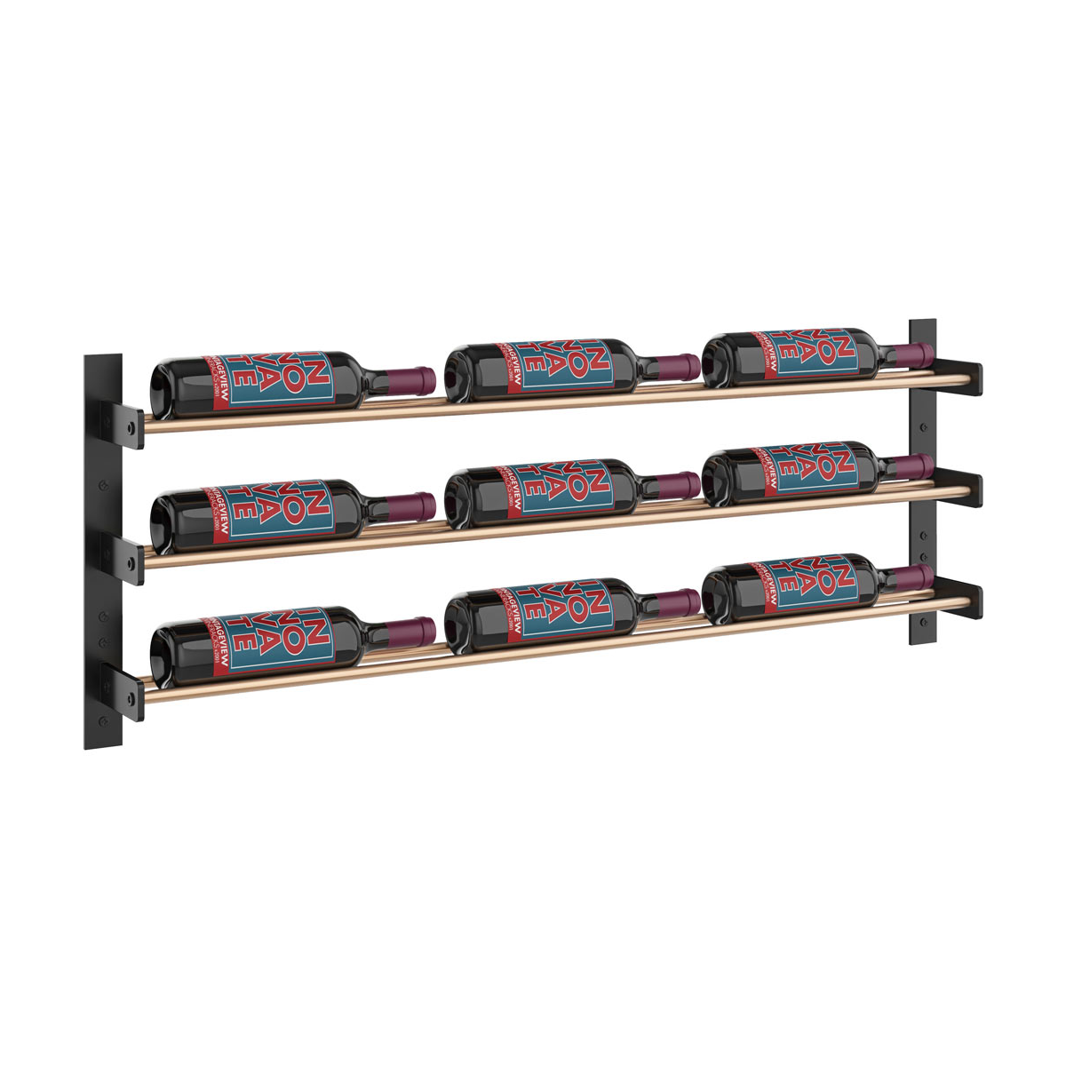Vintageview Evolution Wall Mounted Wine Wall 381mm 3 Column 9 27 Bottle Wine Rack