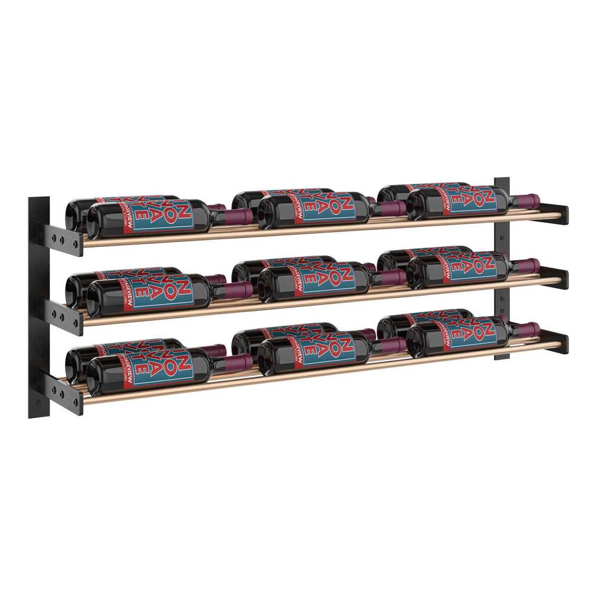 Vintageview Evolution Wall Mounted Wine Wall 381mm 3 Column 9 27 Bottle Wine Rack