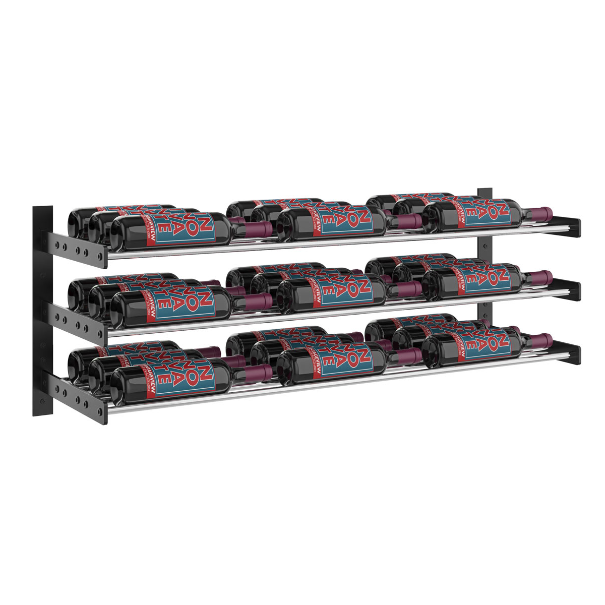 Vintageview Evolution Wall Mounted Wine Wall 381mm 3 Column 9 27 Bottle Wine Rack