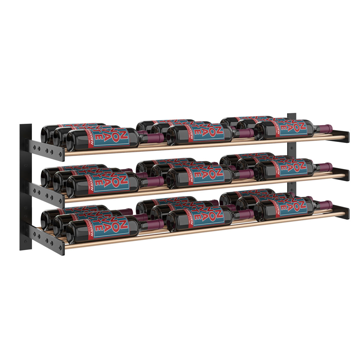 Vintageview Evolution Wall Mounted Wine Wall 381mm 3 Column 9 27 Bottle Wine Rack
