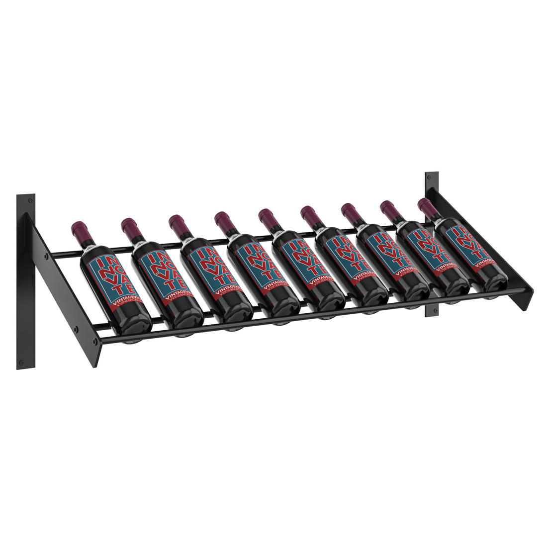 Vintageview Evolution Wall Mounted Wine Wall 9 Bottle Presentation Wine Rack