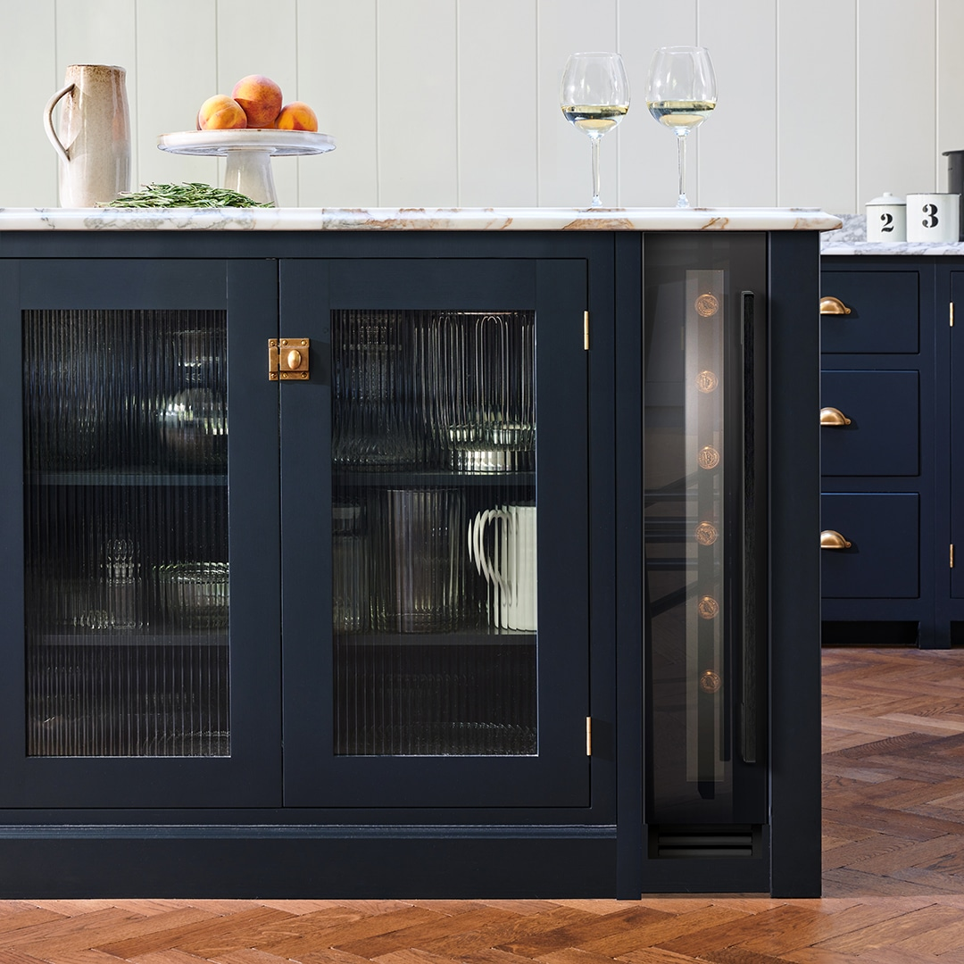 Caple Wine Cabinet Sense Single Temperature Undercounter Black Glass Wi158bg