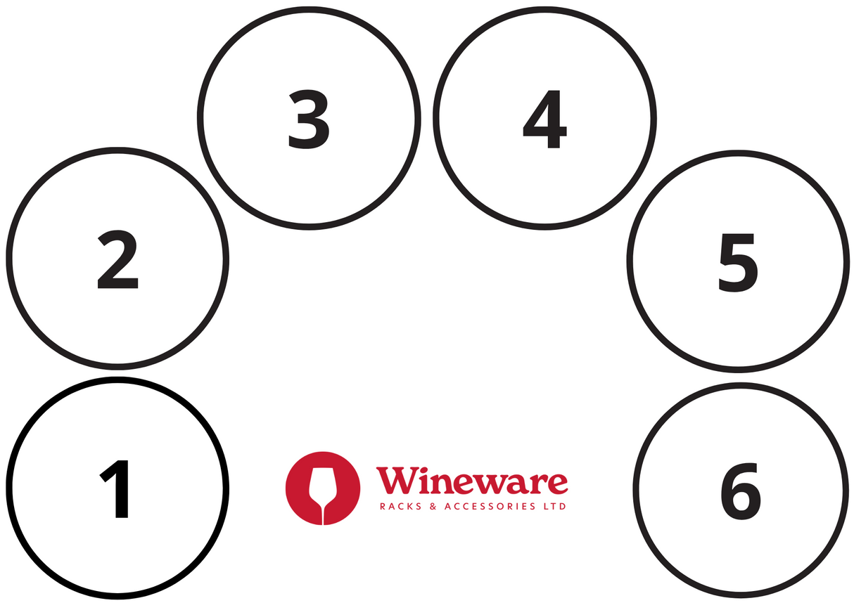 Wineware Wine Tasting Mat - 6-Glass Format (A4)