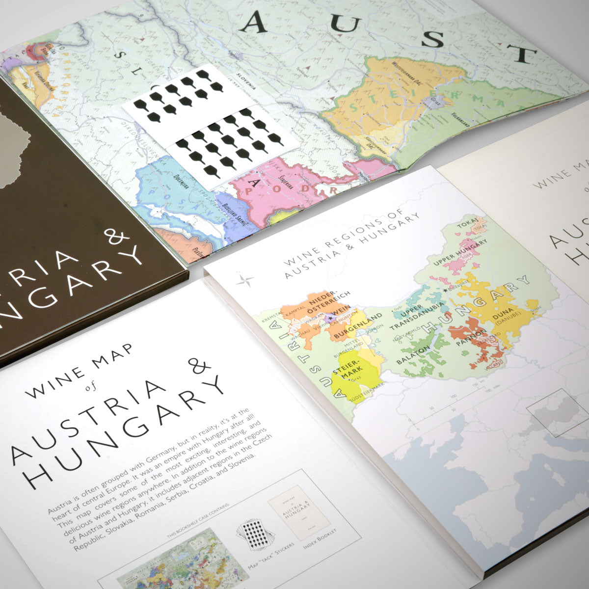 De Long 's Wine Map Of Austria And Hungary Bookshelf Edition