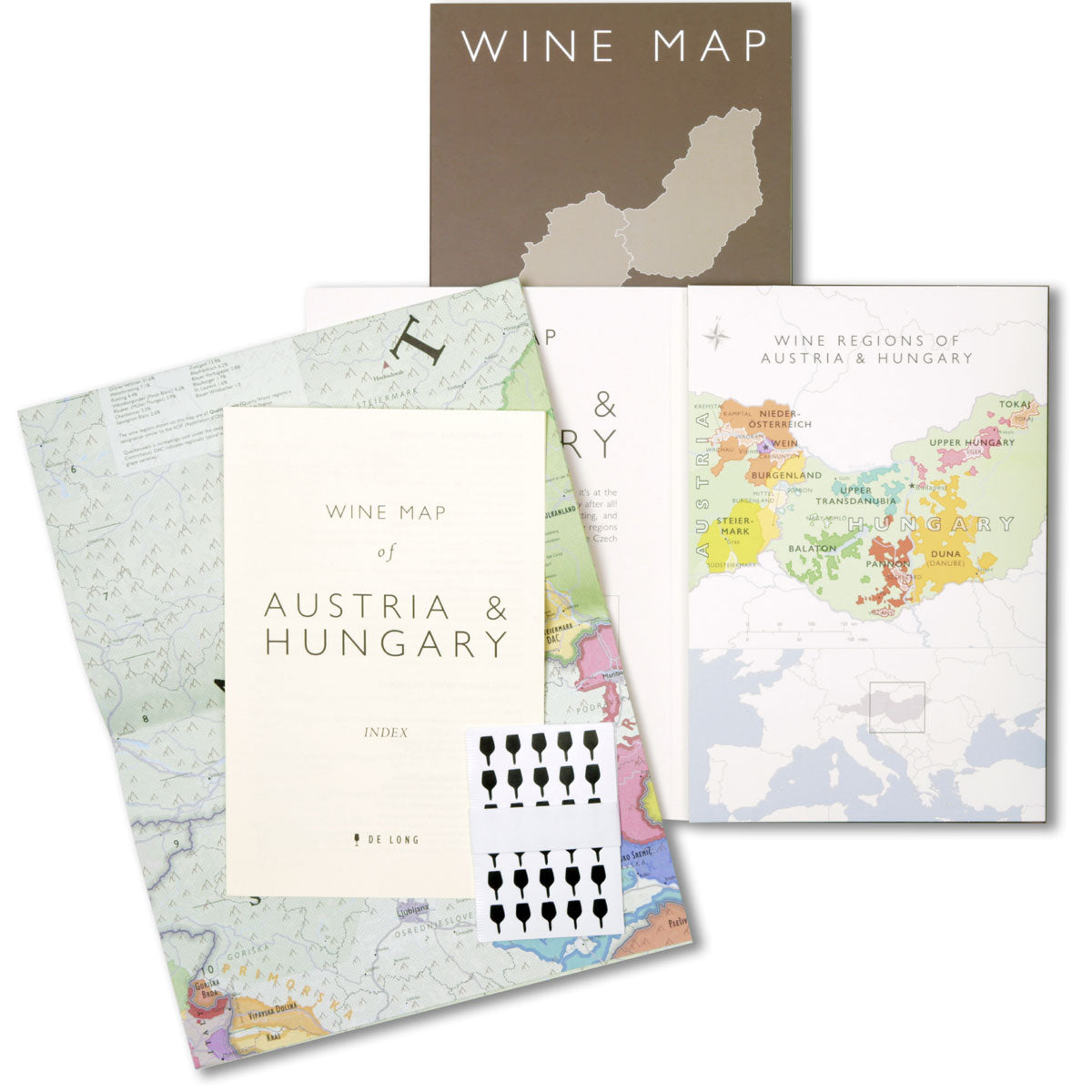 De Long 's Wine Map Of Austria And Hungary Bookshelf Edition