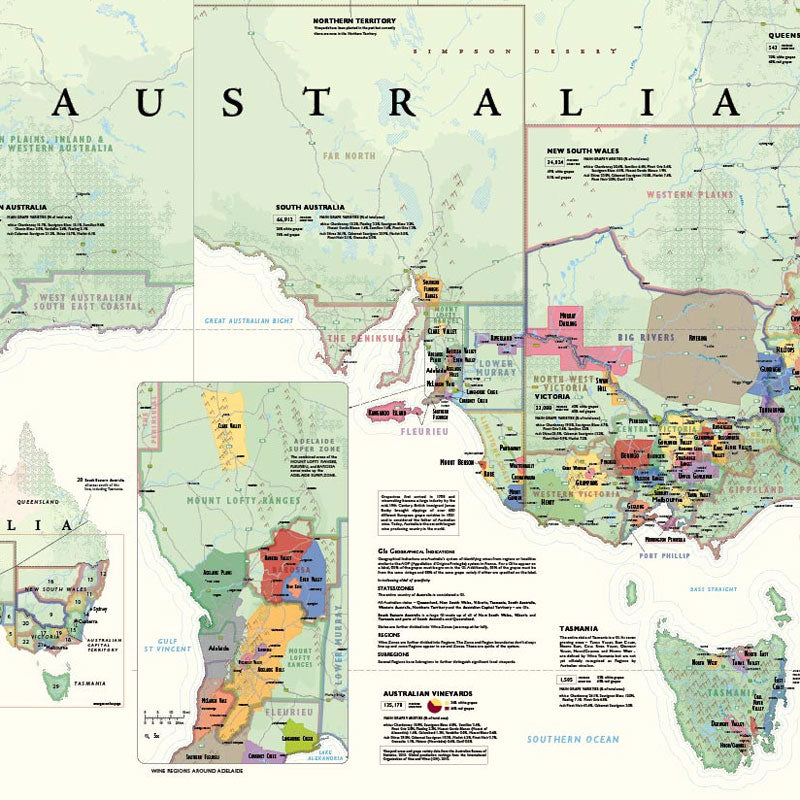 De Long 's Wine Map Of Australia Wine Regions