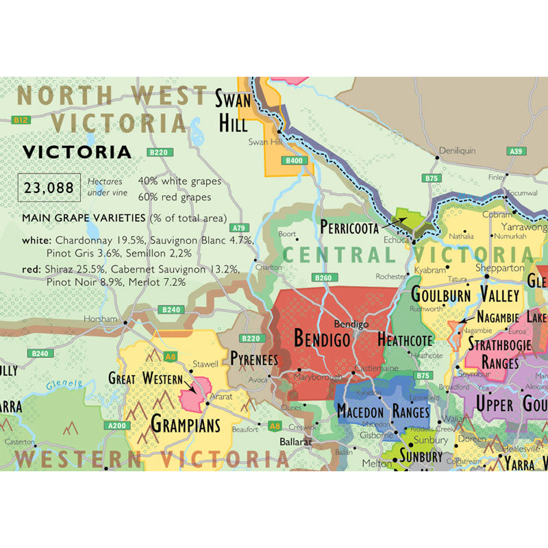 De Long 's Wine Map Of Australia Wine Regions