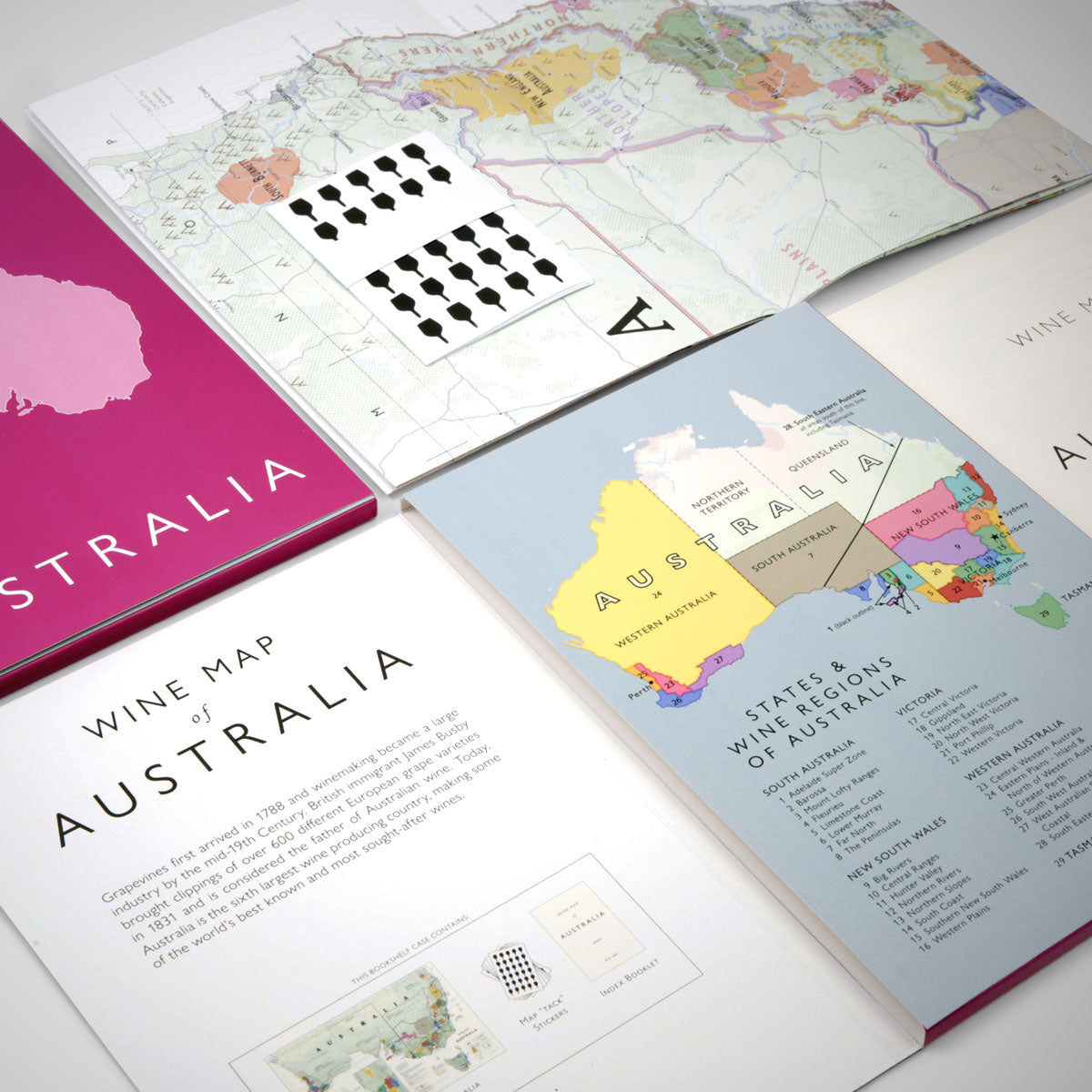 De Long 's Wine Map Of Australia Bookshelf Edition