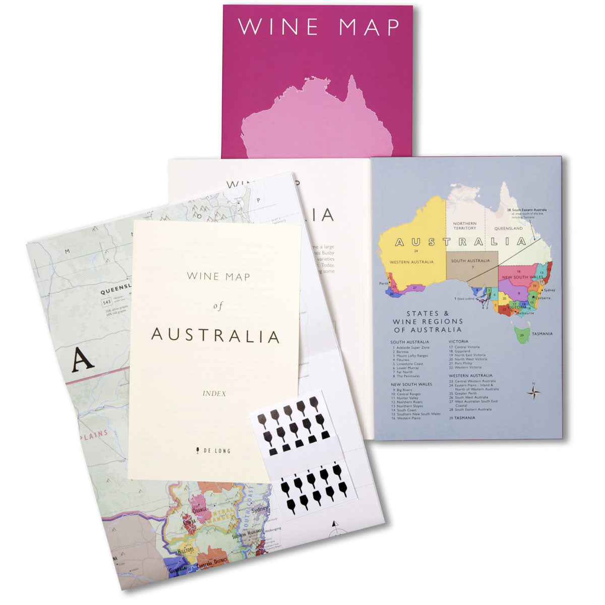 De Long 's Wine Map Of Australia Bookshelf Edition