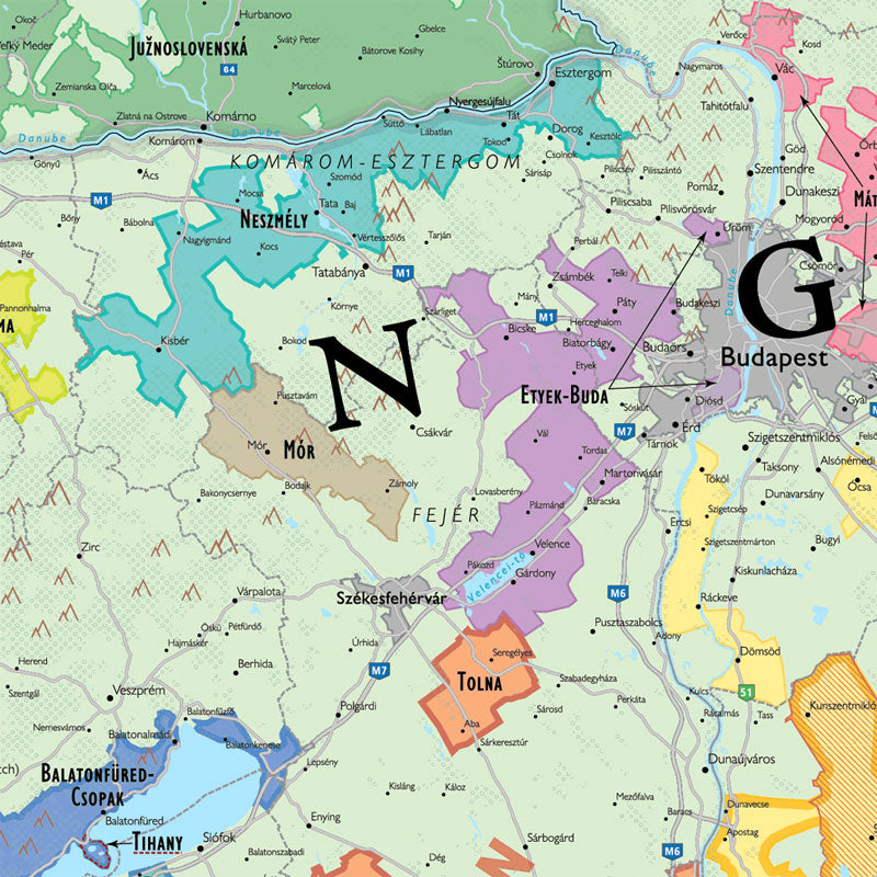De Long 's Wine Map Of Austria And Hungary Wine Regions