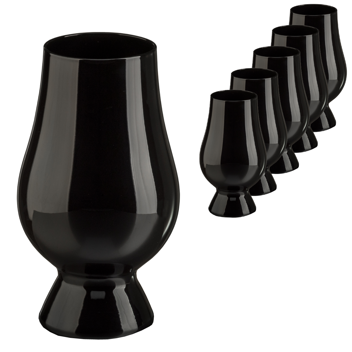 The Glencairn Official Whisky Tasting Black Glass Set Of 6