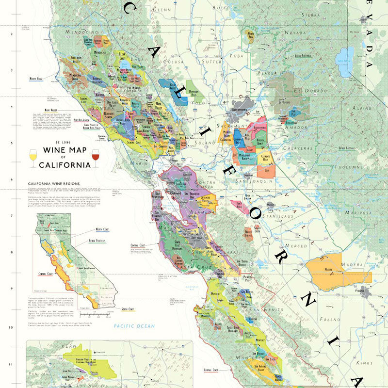 De Long 's Wine Map Of California Wine Regions